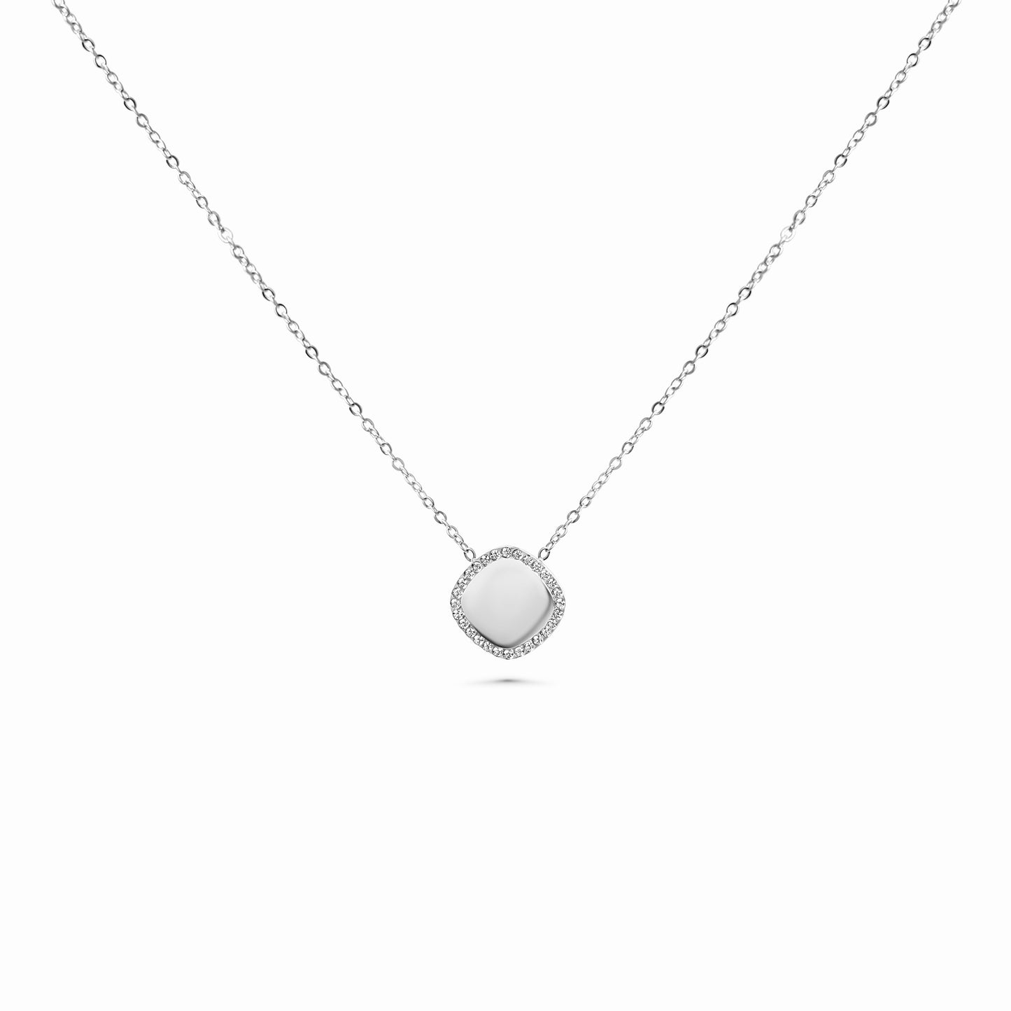 Engraved necklace with charm