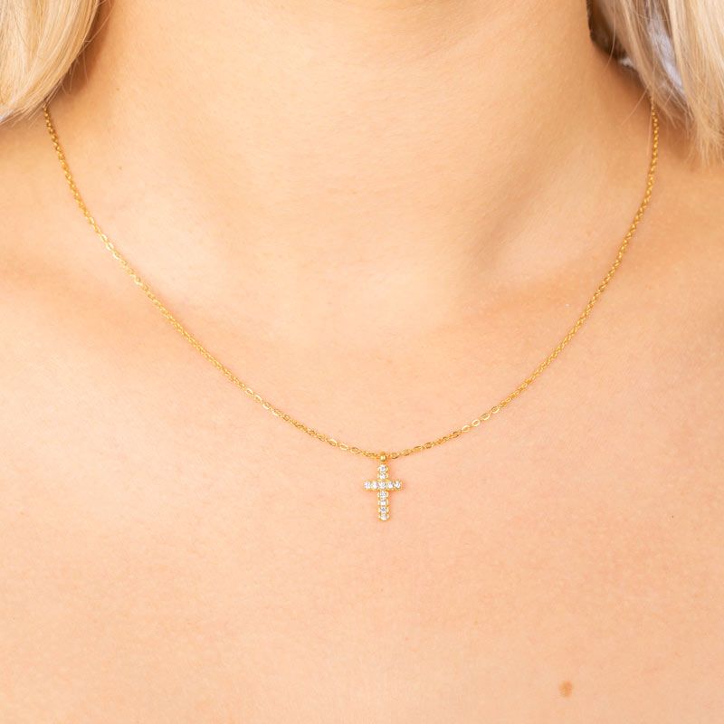 SPARKLE CROSS NECKLACE