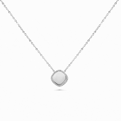 Engraved necklace with charm