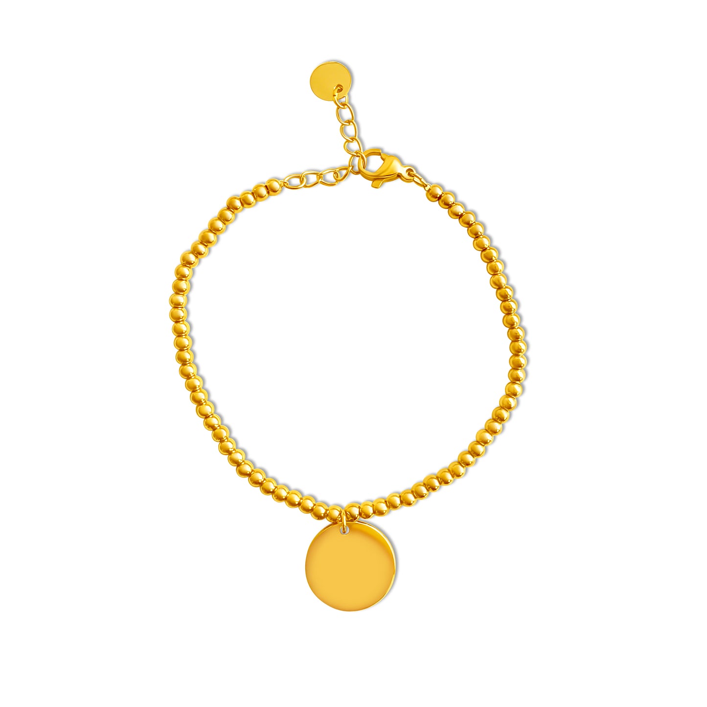 Engraved coin bracelet