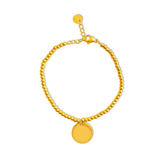 Engraved coin bracelet