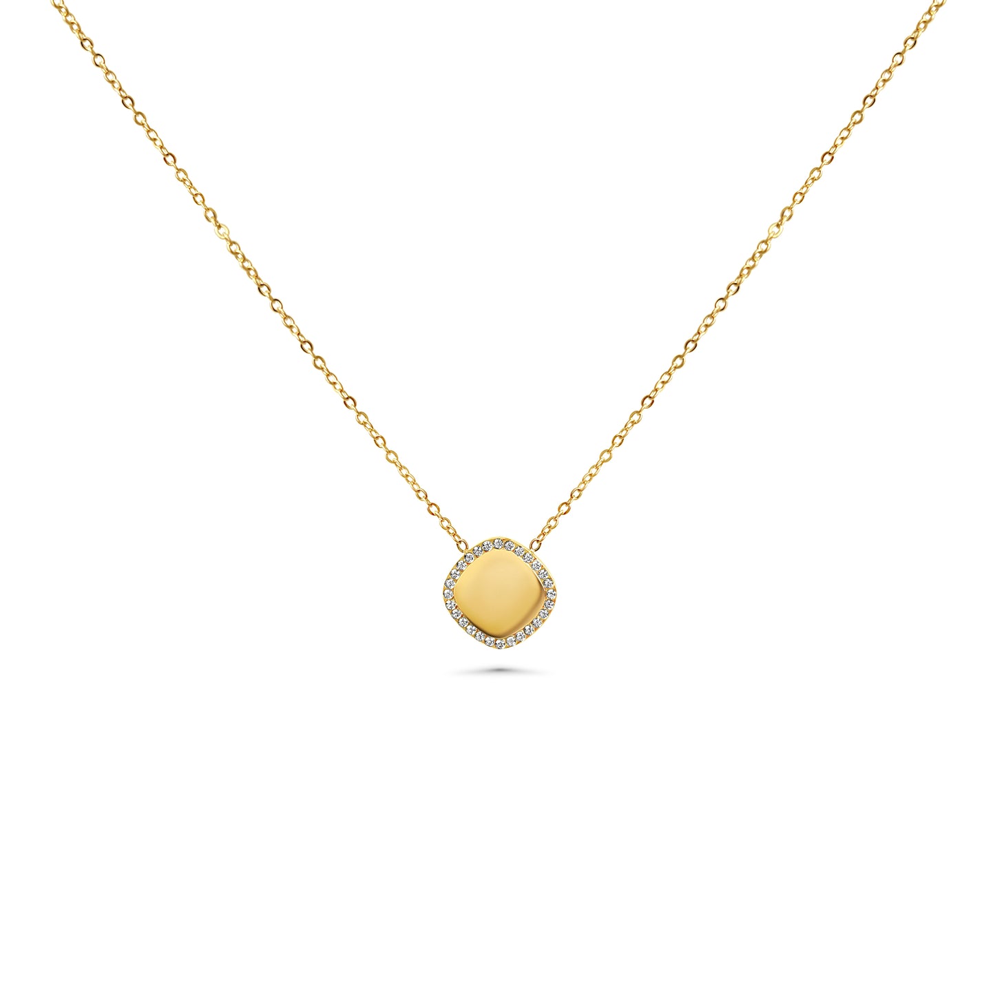 Engraved necklace with charm