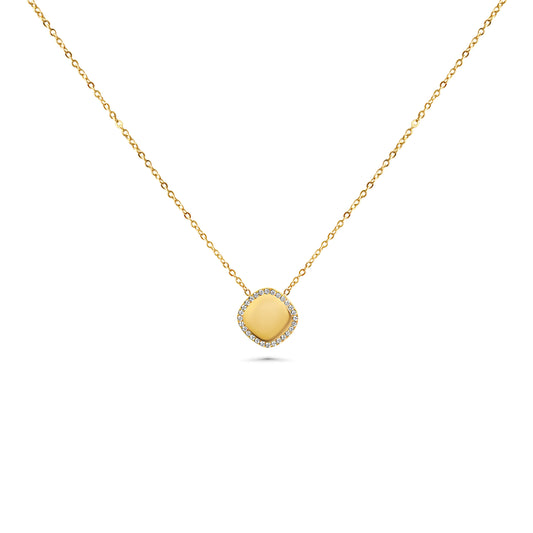 Engraved necklace with charm