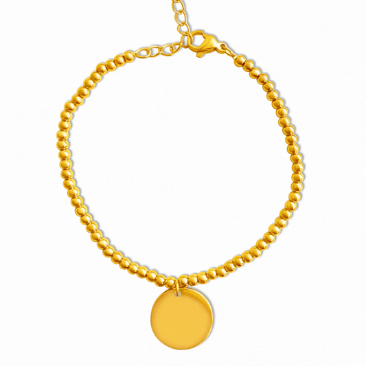 Engraved coin bracelet