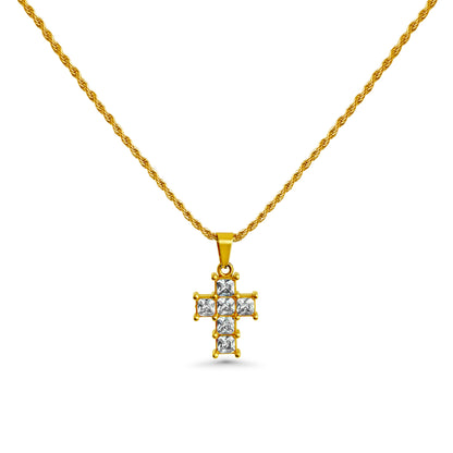 DIAMOND CROSS CANAL NECKLACE