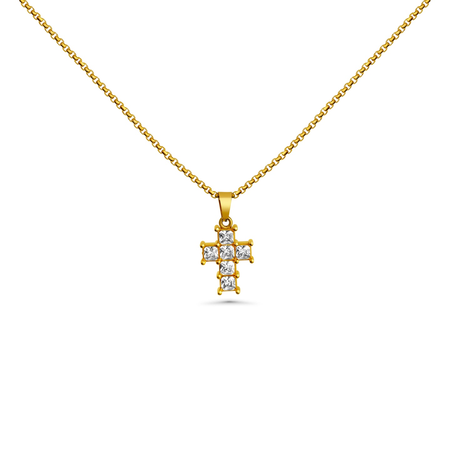 DIAMOND CROSS CANAL NECKLACE