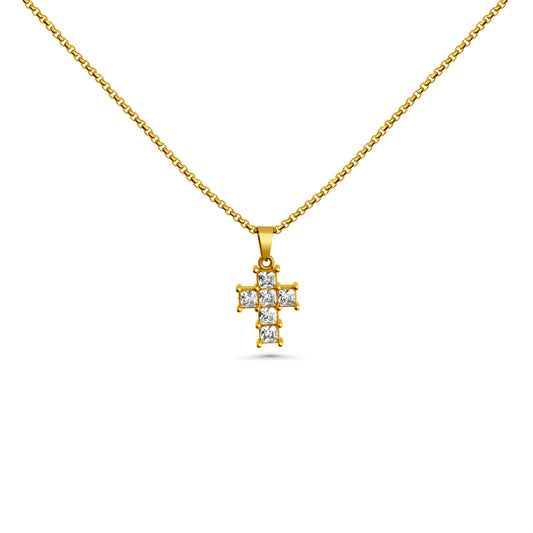 DIAMOND CROSS CANAL NECKLACE