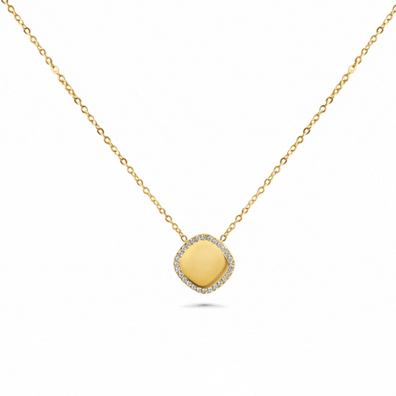 Engraved necklace with charm