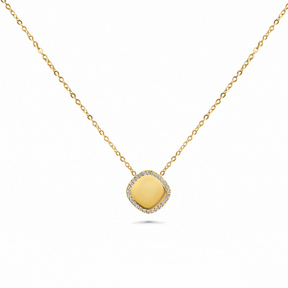 Engraved necklace with charm
