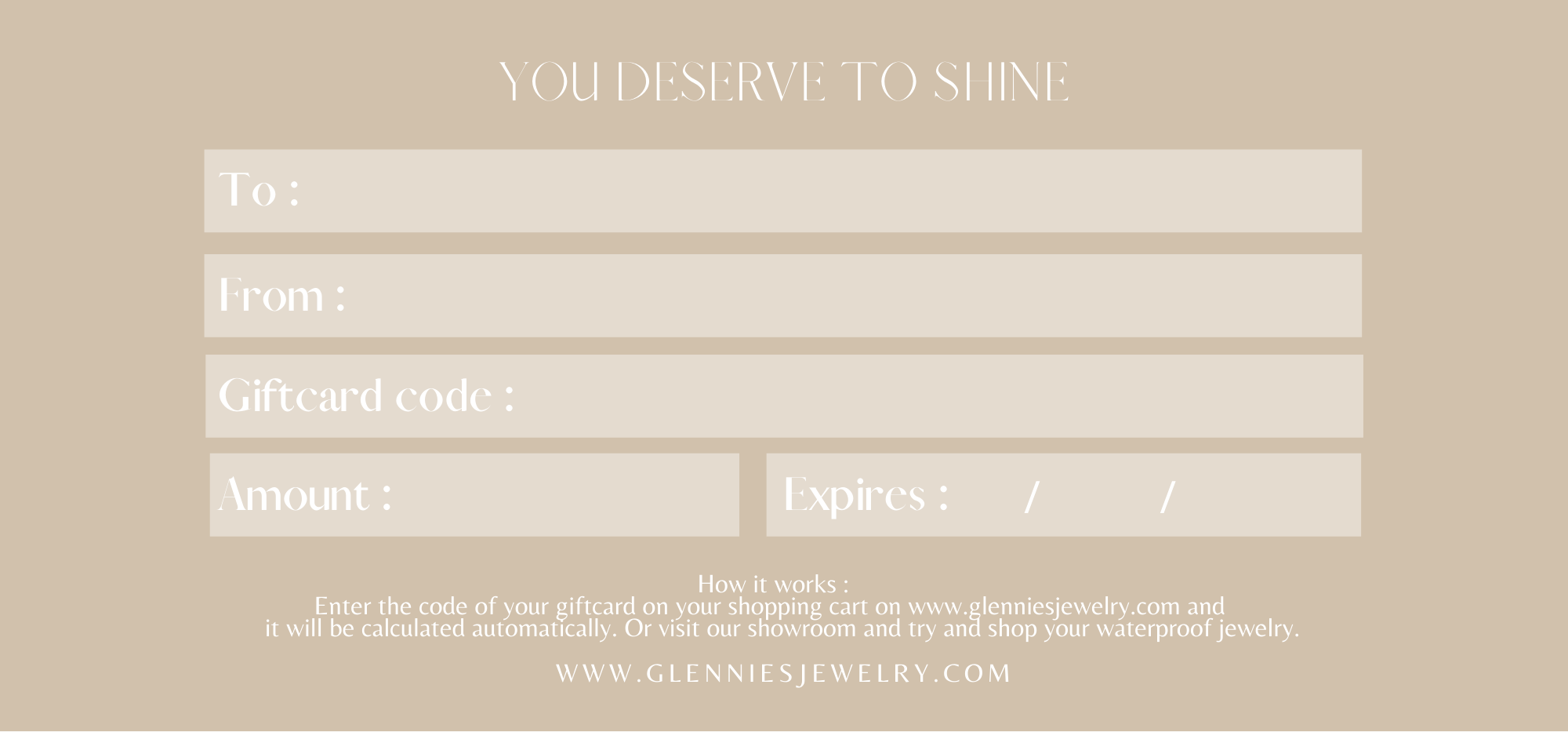 GLENNIES PAPER GIFTCARD